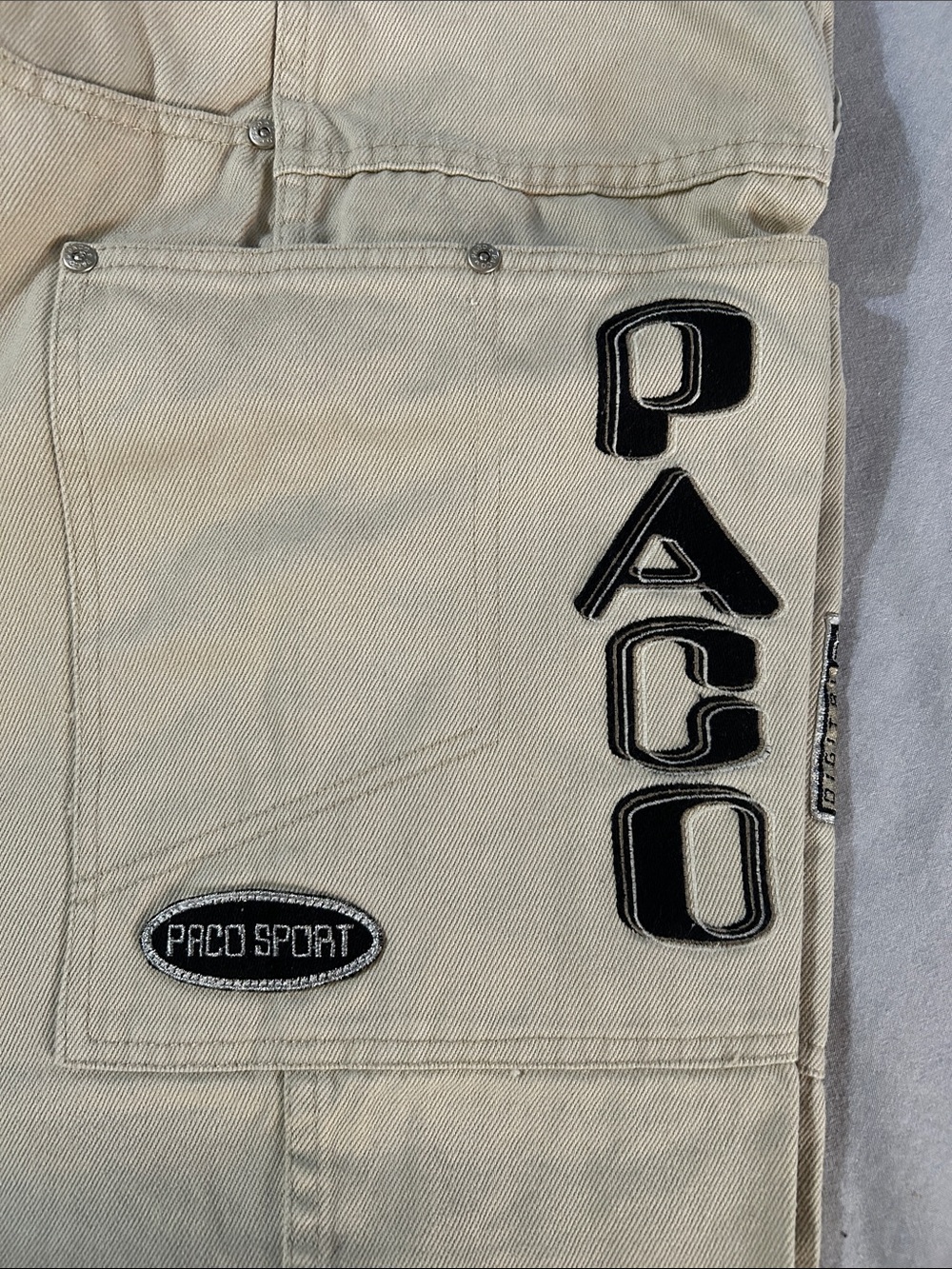 Kids Beige Jeans with Side Logo